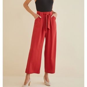 Eldora Wide Leg Pants in Red